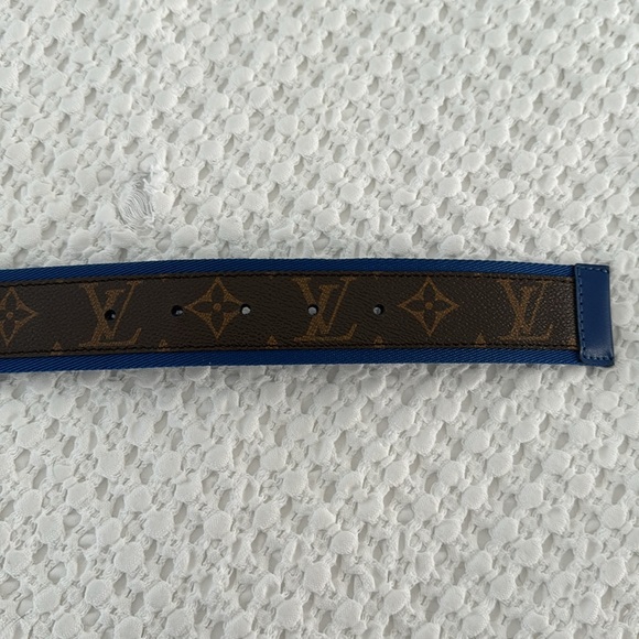 Louis Vuitton blue and brown leather belt - Picture 4 of 4